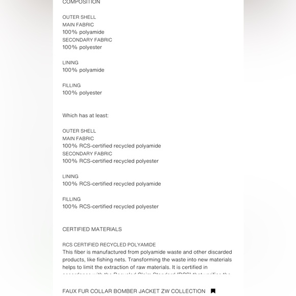 Zara Faux Fur Bomber - Picture 4 of 5